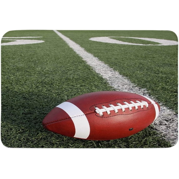 Indoor Doormat,Front Back Door Mats with Non Slip Backing,3D Rugby Football Printing Welcome Entrance Floor Mat for Outdoor Entry Way, Bathroom Kitchen Rugs 18x30 Inch