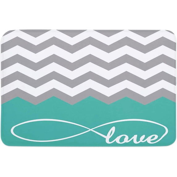 Indoor Doormat,Front Back Door Mats with Non Slip Backing,Chevron Zig Zag Love Colorful Pattern Welcome Entrance Floor Mat for Outdoor Entry Way, Bathroom Kitchen Rugs 16x24 Inch