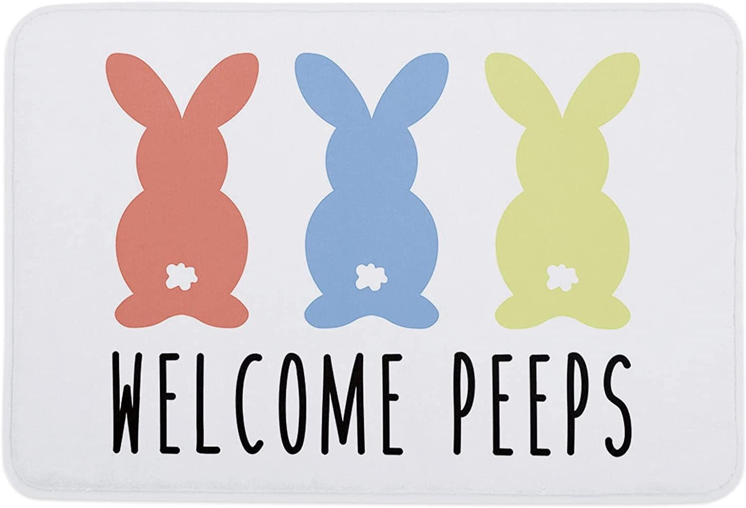 Indoor Doormat,Front Back Door Mats with Non Slip Backing,Easter Bunny