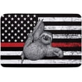 thumbnail image 1 of Indoor Doormat,Front Back Door Mats with Non Slip Backing,Red Line American Flag Sloth Welcome Entrance Floor Mat for Outdoor Entry Way, Bathroom Kitchen Rugs 18x30 Inch, 1 of 4