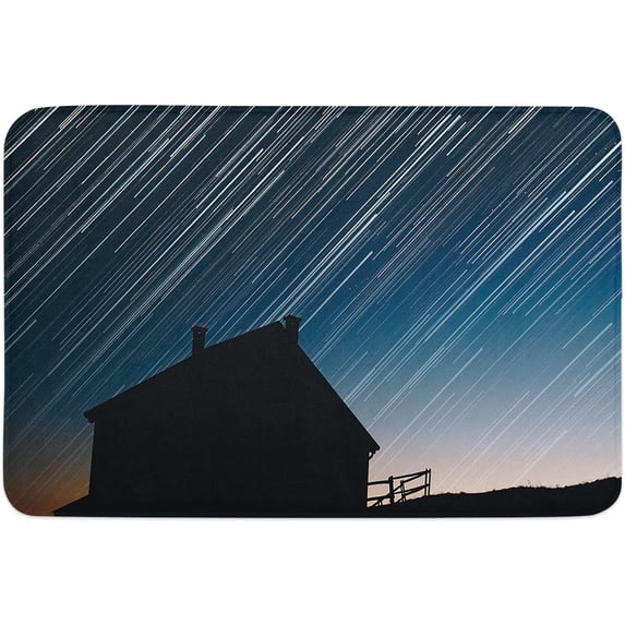 Indoor Doormat,Front Back Door Mats with Non Slip Backing,Time Exposure Star High-Definition Welcome Entrance Floor Mat for Outdoor Entry Way, Bathroom Kitchen Rugs 18x30 Inch