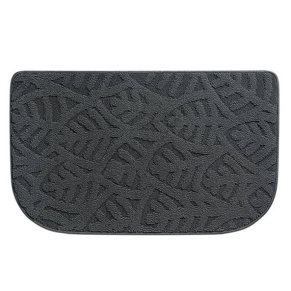 Indoor Doormat Front Door Mat, Low-Profile Machine Washable Kitchen Rug, Absorbent Mud Half Round Entrance Mat for Outdoors, Entryway, Patio, Bedroom, Dark Gray, 17*28"