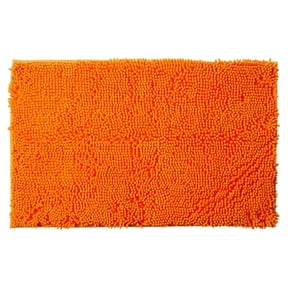 TJOUL Microfiber Bathroom Rugs & Indoor Doormat, Non-Slip Absorbent Washable Bath Mat, Quick Dry Kitchen Rug & Dog Mat, [[Orange], [19.7*31.5in]