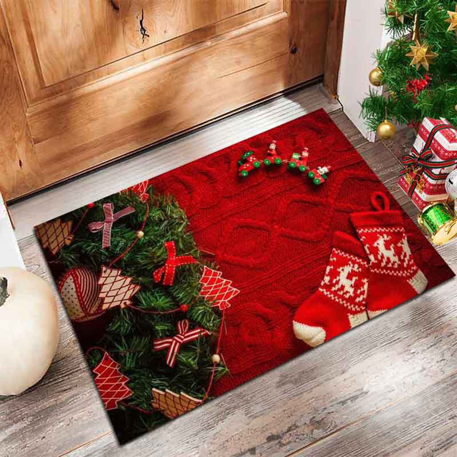 Indoor Doormat Snow Decor Kitchen Rug Let It Snow Christmas Winter