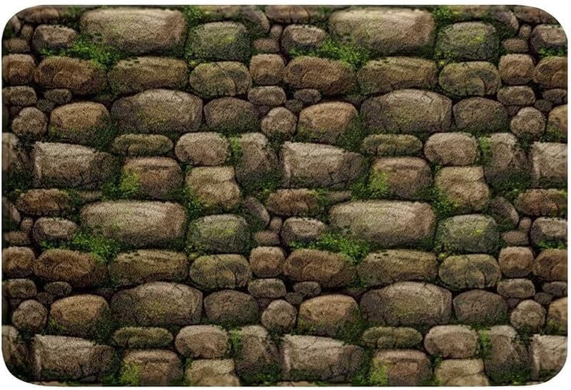 Building Stone Mat Indoor Doormat Stones Moss Wild Natural Rock Retro Entryway Door Mats ...