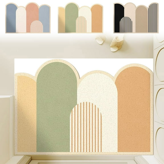 Indoor Doormat1PC,23.62x15.75in,Entryway Rug Non-Slip Washable Absorbent Dirt Trapping Runner for High-Traffic Entry Hall Mudroom(Black)