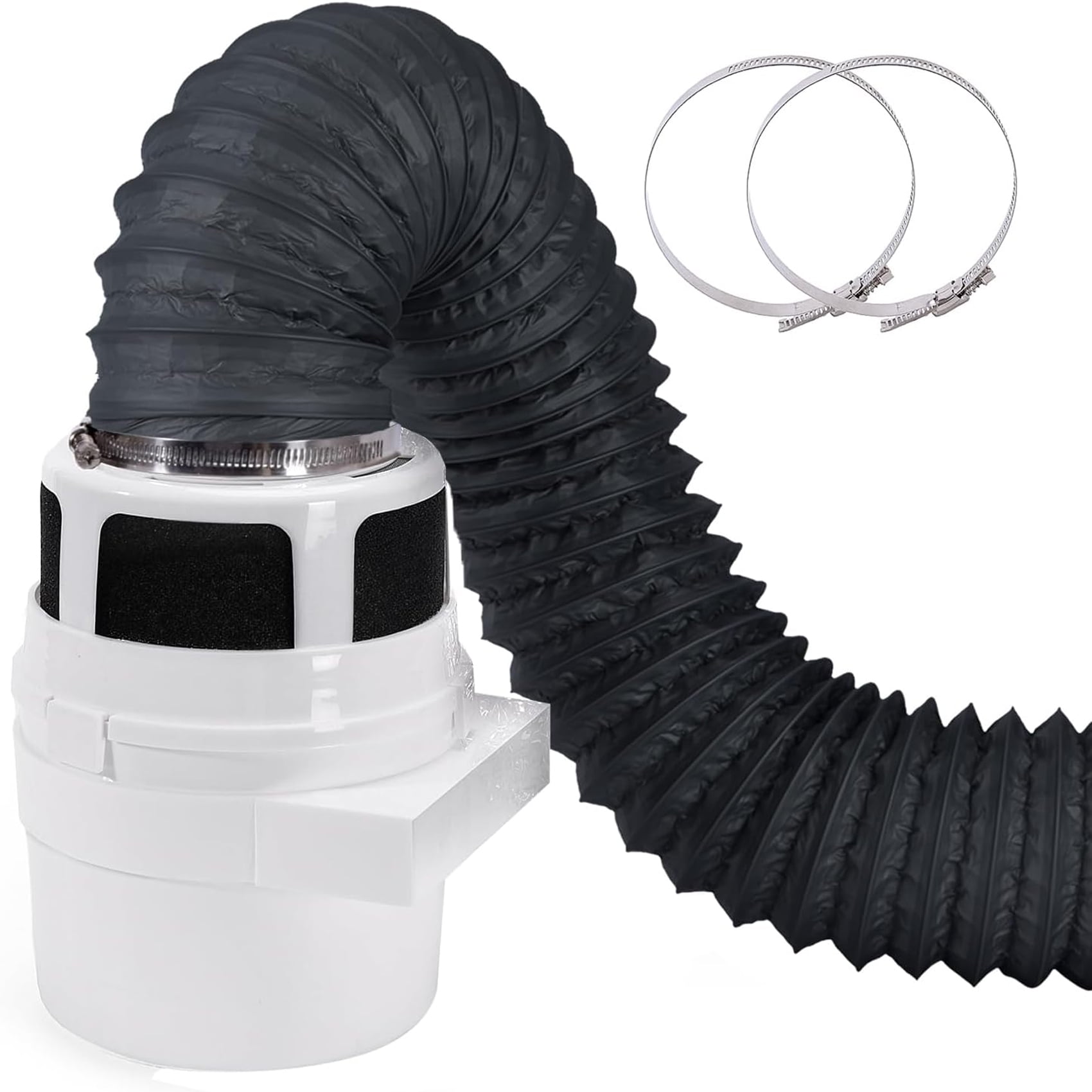 Indoor Dryer Vent Kit Lint Trap Bucket Dryer Vent with 4Inch by 5Feet