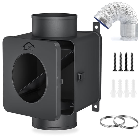 Indoor Dryer Vent Kit Pro - 4" Fireproof Aluminum Hose & Stainless Steel Lint Trap for Gas/Electric Dryers,8FT Duct, Metal Mesh, Clamps Included