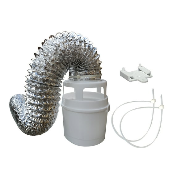 Indoor Dryer Vent Kit with Lint Trap Bucket and 4 feet Flexible Aluminum Foil Duct TDIDVKZW 211L