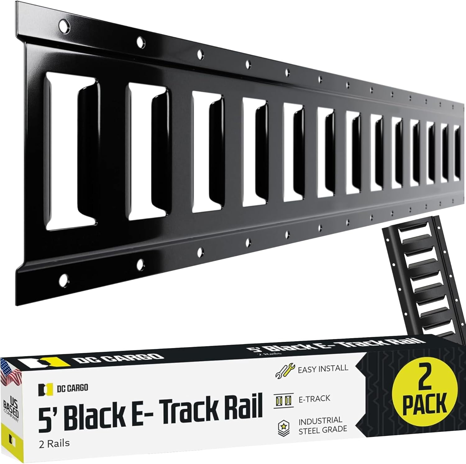 Indoor E Track Tie Down Rail Kit 5' (2 Pack) for Garages, Vans ...