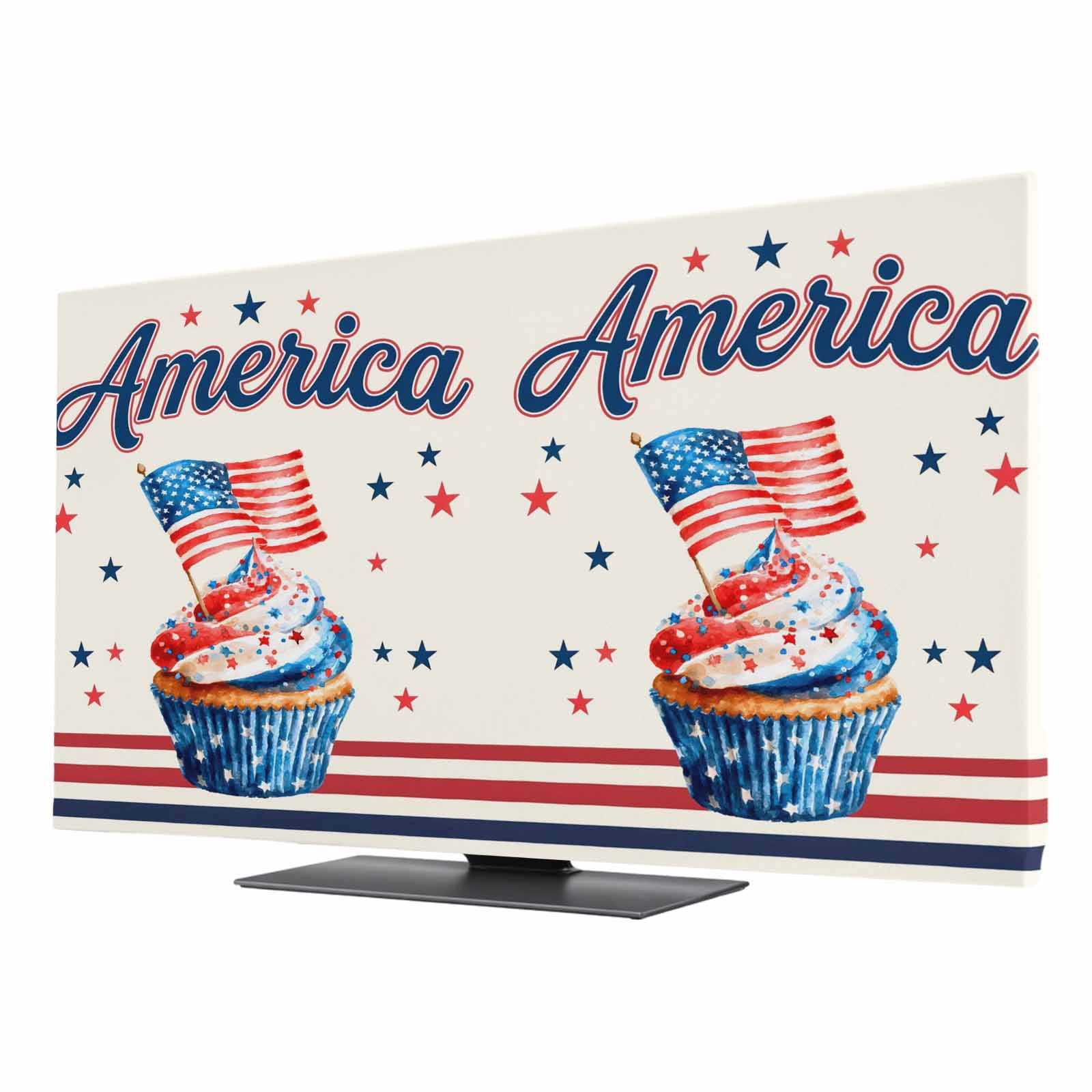 Indoor Elastic TV Cover, 4th of July Dust Proof TV Screen Slipcover ...