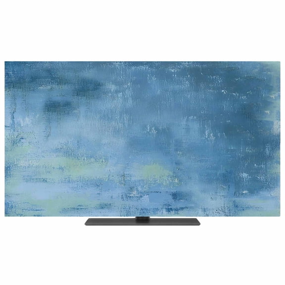Indoor Elastic TV Cover 50", Blue Paint TV Display Protector for LCD Desktop TV Hanging TV, Modern Abstract Retro Indigo Paint Decorative TV Screen Dust Proof Cover Protection