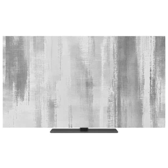 Indoor Elastic TV Cover 65", Grey Paint TV Display Protector for LCD Desktop TV Hanging TV, Modern Abstract Light Grey Stripes Decorative TV Screen Dust Proof Cover Protection