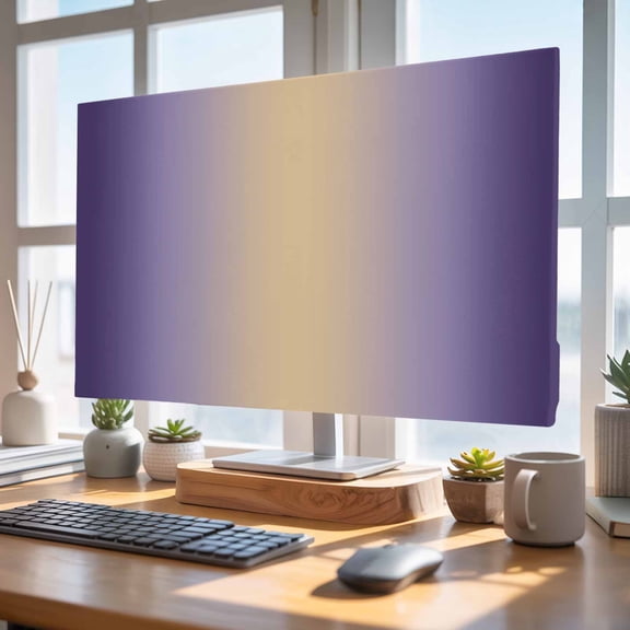 Indoor Elastic TV Cover 75", Dark Purple Yellow Gradient TV Display Protector for LCD Desktop TV Hanging TV, Minimalist Ombre Modern Art Decorative TV Screen Dust Proof Cover Protection