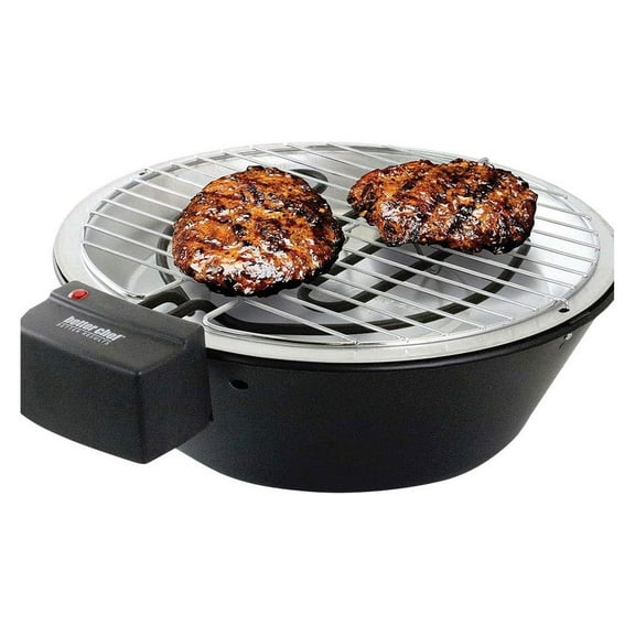 Indoor Electric Barbecue Grill | 12-Inch | 1-KW | Stainless Grate | Round | Metal Drip Pan