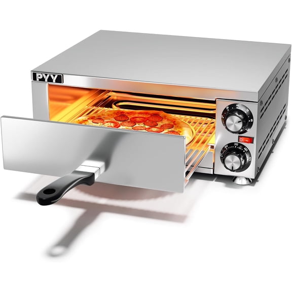 Indoor Electric Countertop Commercial Pizza Maker with Crumb Tray Stainless Steel Pizza Cooker Machine for Home