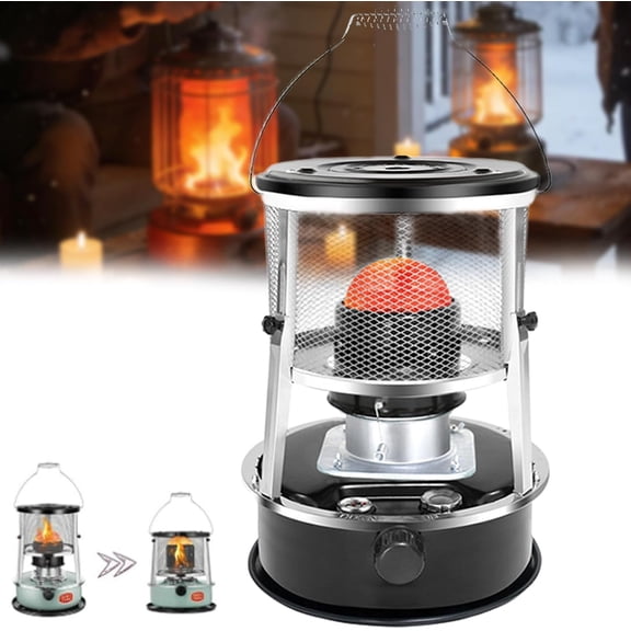 2026 New Portable Kerosene Heater & Stove, 9000 BTU, Non-Electric Indoor Outdoor Heater for Camping, Hunting, Cooking, Home, Garage, and Emergency Preparedness （Black）