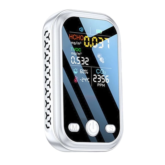 Indoor Environment Detector Wall Plug Design, Upgraded 5-in-1 HD Screen Air Quality Tester with High-Accuracy Temp Humidity Sensors