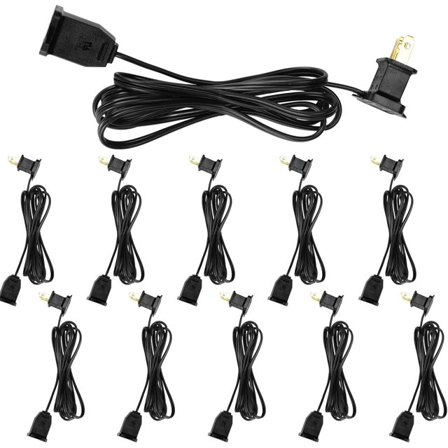 Indoor Extension Cord 2 Prong Electric Cord Extender, Wire Plug in and