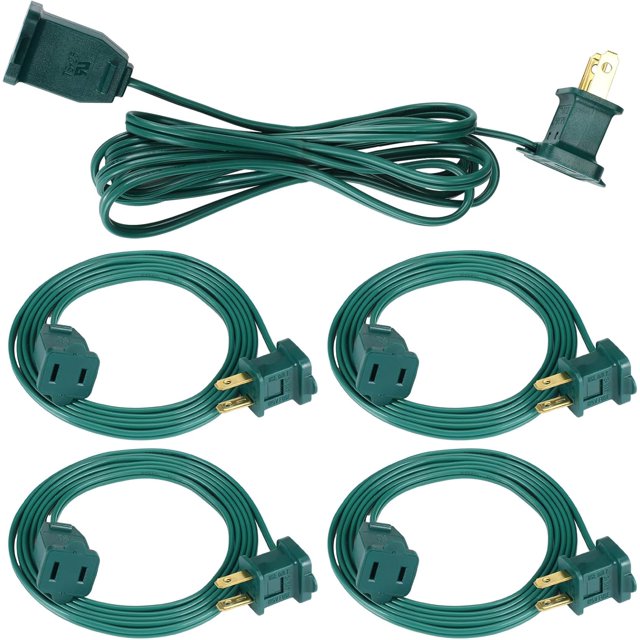Indoor Extension Cord 2 Prong Electric Cord Extender, Wire Plug in and