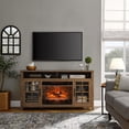 thumbnail image 1 of Indoor Fireplace 55 inch TV Media Stand with Electric Fireplace KD Inserts Heater,Reclaimed Barnwood Color,Fireplace Accessories, 1 of 7