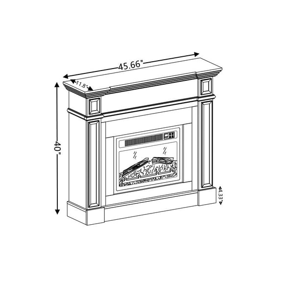 Indoor Fireplace Only Mantel (NOT INCLUDED 23" FIREPLACE)--Cherry, 45.6"W*11.8"D*40"H,Fireplace Accessories