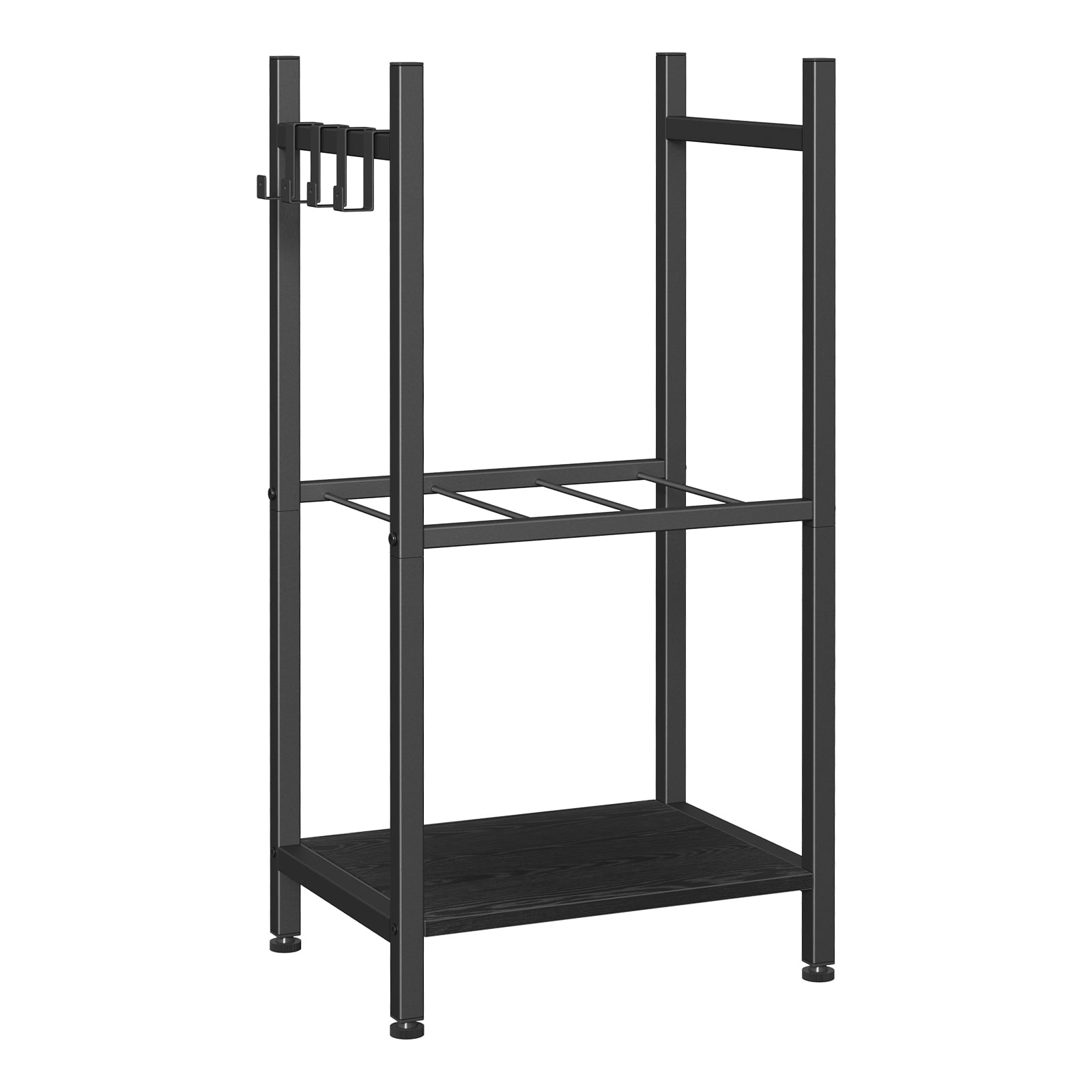 Indoor Firewood Rack 2 Layer Firewood Rack with 3 Hooks Heavy Duty Wood ...