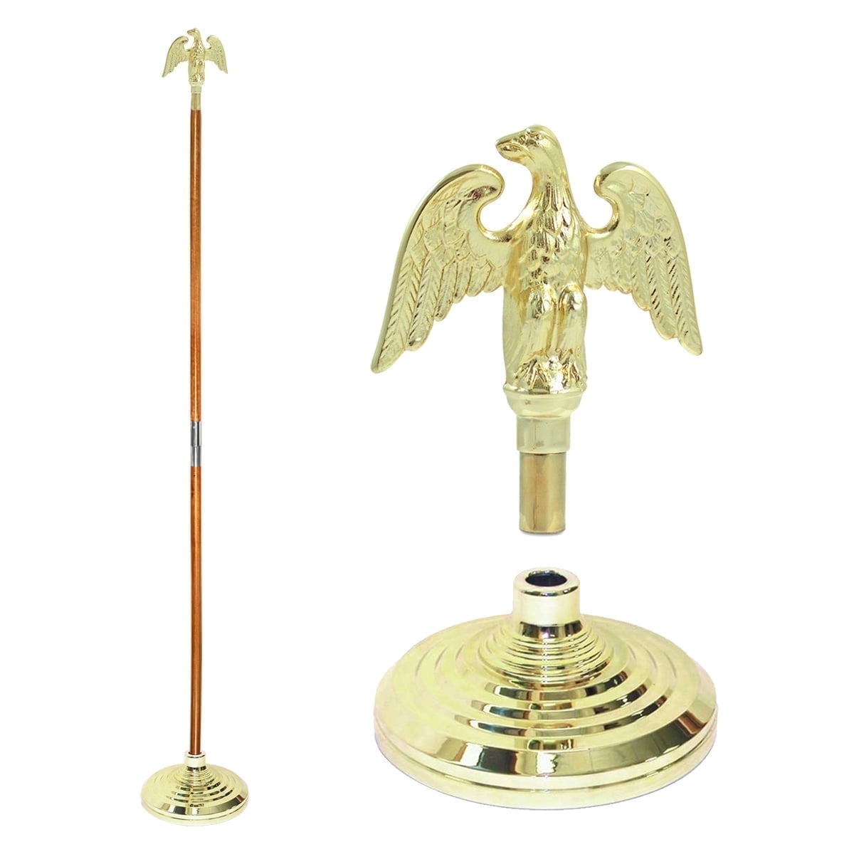 Indoor Flagpole Kit - NO FLAG - 7ft Pole -Metal Eagle