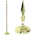 thumbnail image 1 of Super Tough Indoor Flag Pole kit 7ft - Metal Spear - Gold Texture Base - Aluminum Flagpole with Brass Finish - Heavy Duty Inside House Flagstaff - Interior Shaft and Stand - No Ensign Included, 1 of 7