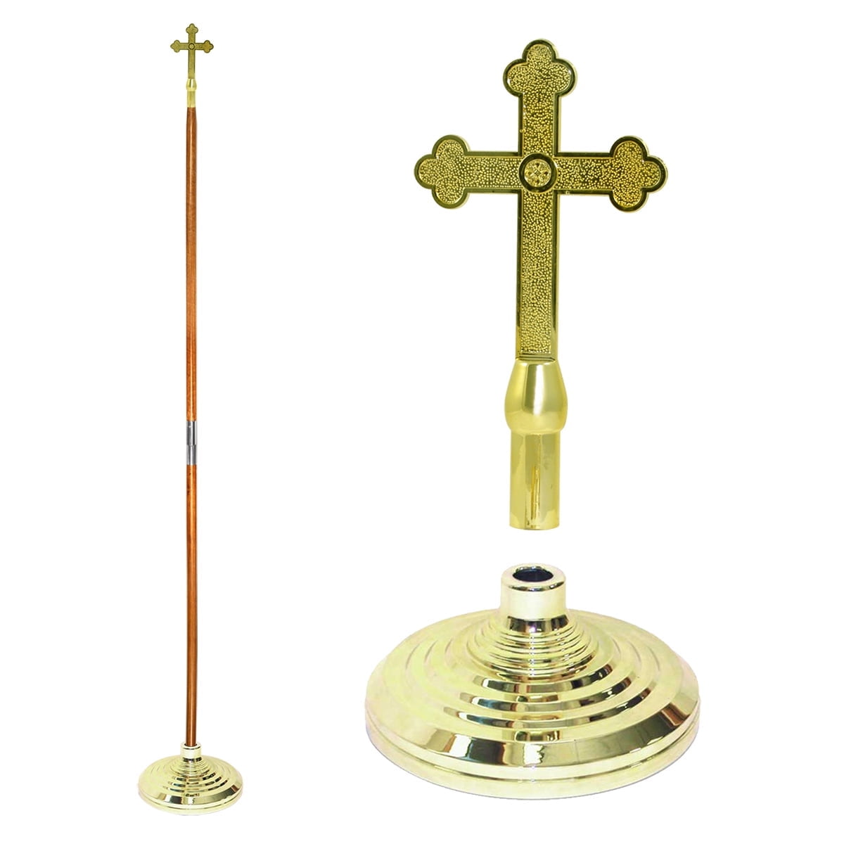Indoor Flagpole Kit - NO FLAG - 7ft Pole - Plastic Cross