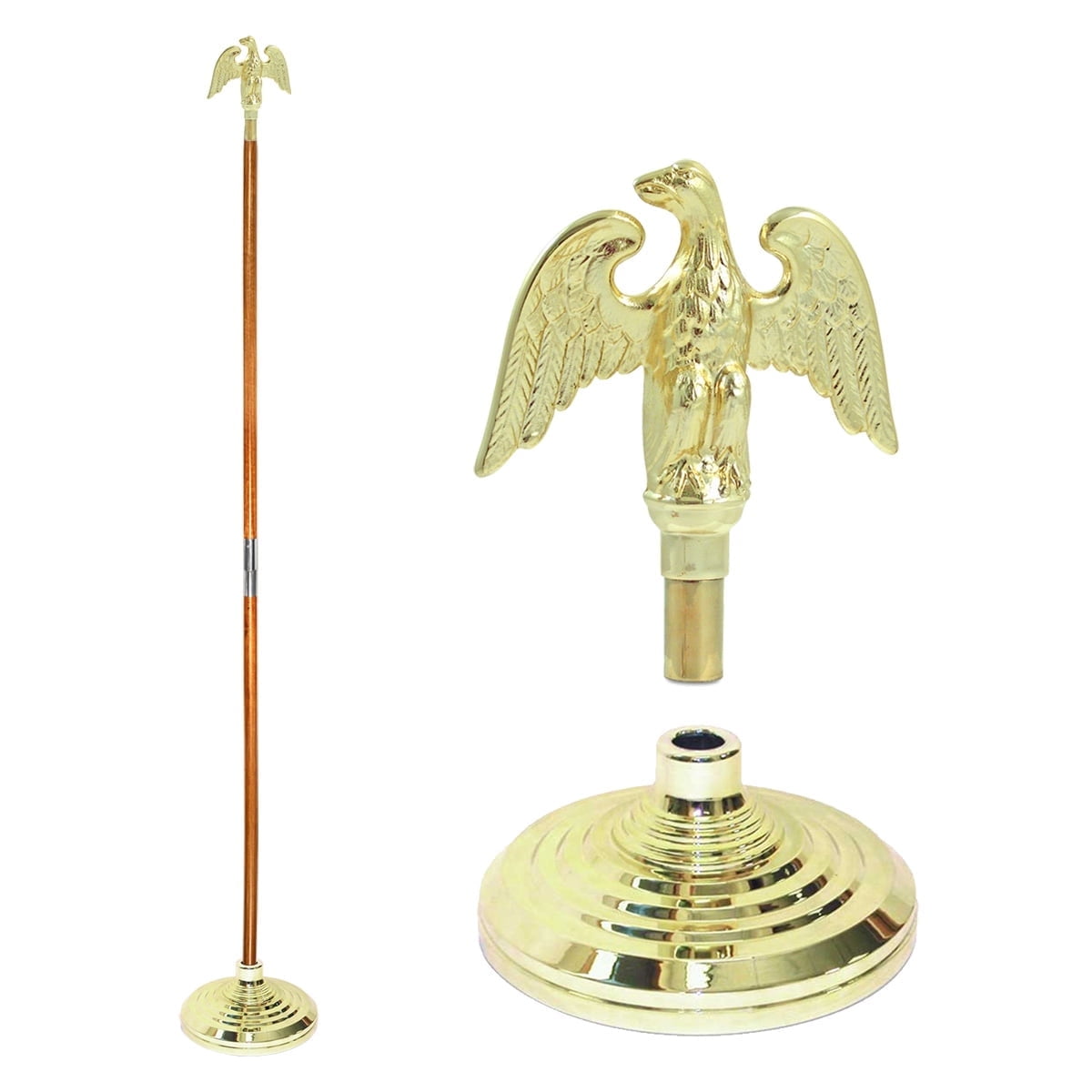Indoor Flagpole Kit - NO FLAG - 8ft Pole - Metal Eagle