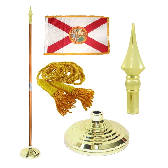 Indoor Florida State Flag Kit - 8ft Pole - Spear Plastic