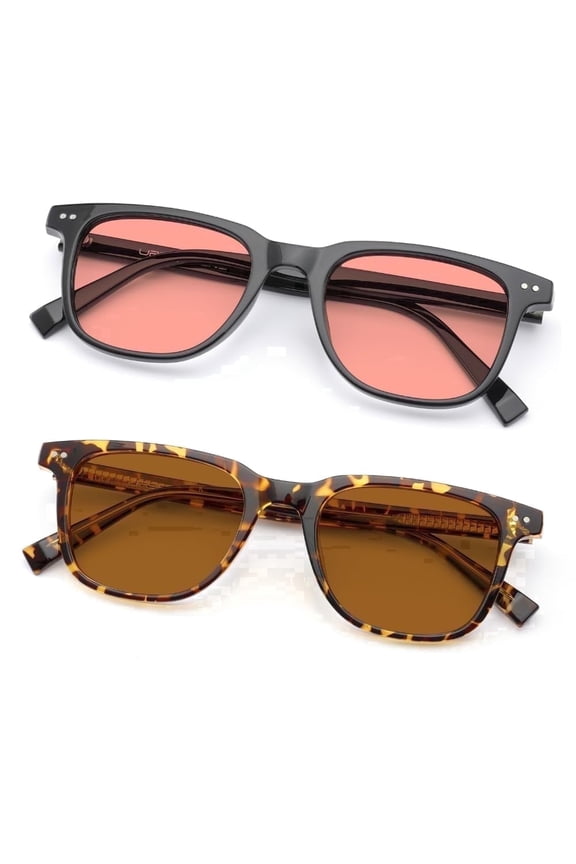 Tinted Migraine Light Sensitivity Computer Glasses for Photophobia, Fluorescent LED Glare and Computer Use, Pink and Brown