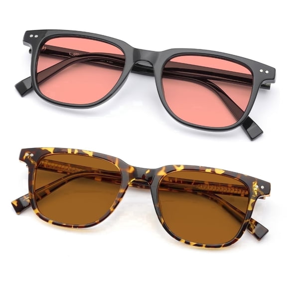 aijiahee Tinted Migraine Light Sensitivity Computer Glasses for Photophobia, Fluorescent LED Glare and Computer Use, Pink and Brown