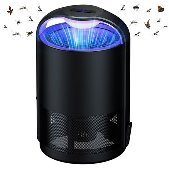 Indoor Fly Trap with Adjustable Light, Electric Gnat & Fruit Fly Killer with 10 Refill Glue Boards, Chemical-Free Insect Catcher for Home Use (Black)