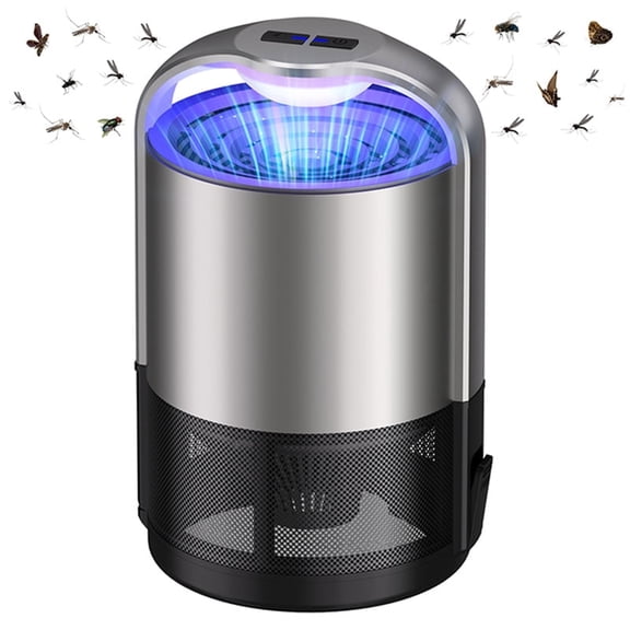 Indoor Fly Trap with Adjustable Light, Electric Gnat & Fruit Fly Killer with 10 Refill Glue Boards, Chemical-Free Insect Catcher for Home Use (Black)