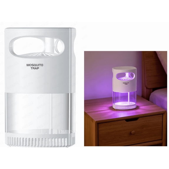 Indoor Flying Mosquito Zapper, Sleep-Friendly Night Light with Zap & Trap, Suction-Type Design, Cordless Rechargeable Low Noise Repellent Lamp, for Home Camping
