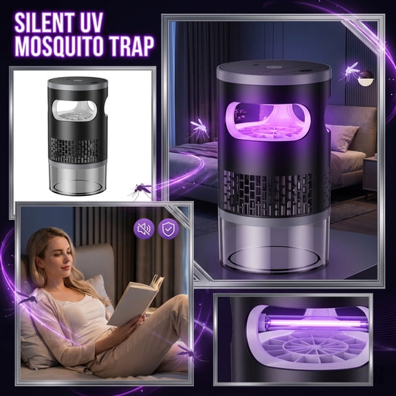 Indoor Flying Mosquito Zapper, Sleep-Friendly Night Light with Zap & Trap, Suction-Type Design, Cordless Rechargeable Low Noise Repellent Lamp,Mosquito Lamp,for Home Camping,7.5 inch