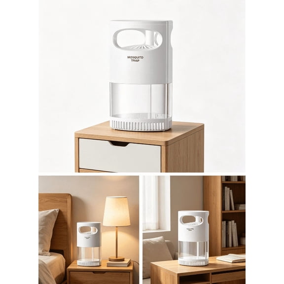 Indoor Flying Mosquito Zapper, Sleep-Friendly Night Light with Zap & Trap, Suction-Type Design, Cordless Rechargeable Low Noise Repellent Lamp,Mosquito Lamp,for Home Camping,7.09 inch