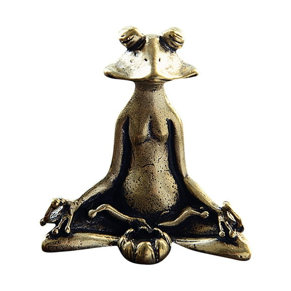 Indoor Frog Meditation Sitting Statue Incense Burner, Zen Decor for Home Office, Copper Material, Small Aromatherapy Holder, Spiritual Gift