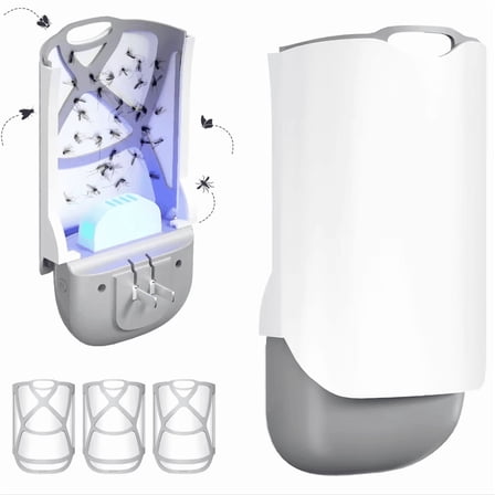 Indoor Fruit Fly Gnat Catcher Traps Plug in Light Flying Insect Trap Bug Light Fly Trap