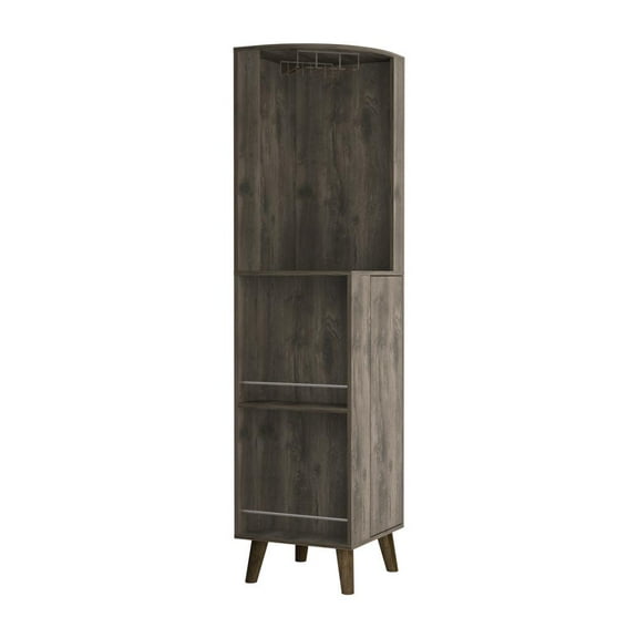 Indoor Furniture Modern Jaipur Corner Bar Cabinet - Dark Brown