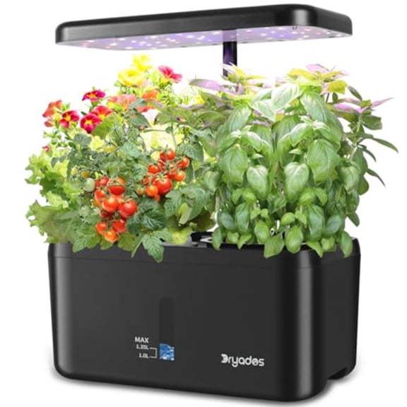 Indoor Garden System 19 Watt LED Growing Light Upgrade 2 Self-Watering Soil-Cultivated Growing Pots Gardening Gifts for Mom Plant Pot for Vegetables Herbs Tomato No SeedsSoil