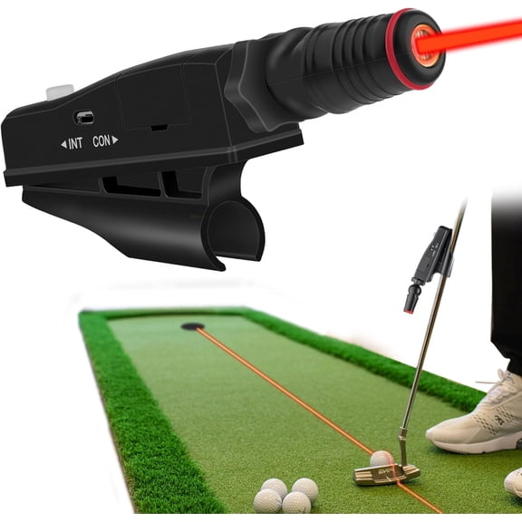 Indoor Golf Putting Training Aid with Two Modes, Alignment Tool for Precision Putting, Red Line Putting Trainer, Cool Golf Gift for Golfers