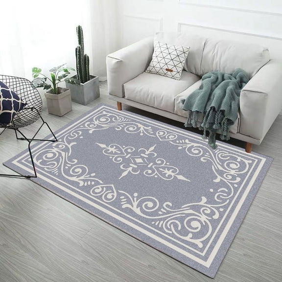 Indoor Gray Symmetry Rug, Easy Cleaning, Non Shedding, Bed Room, Living Room, Dining Room, Backyard, Deck, Patio-4x8ft