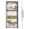 thumbnail image 1 of Indoor Greenhouse with Grow Light, 4-Tier Plant Stand with Zippered PVC Tent, Ventilation Window, Bottom Pouch, 20W Full Spectrum Plant Light with Timer for Seed Starting, 27"L x 19"W x 59"H, 1 of 6