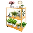 thumbnail image 1 of Indoor Greenhouse Plant Shelves with Grow Lights and Wheels, 3-Tier Metal Plant Stand Display Rack for Indoor Plants, Living Room, Balcony, Patio, 1 of 7