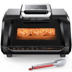 Indoor Grill Air Fryer Combo with See-Through Window&Non-Stick Removable Plates Grill up to 450°F 1750W Versatile Efficient and Healthy Grill and Baking Tray Combination