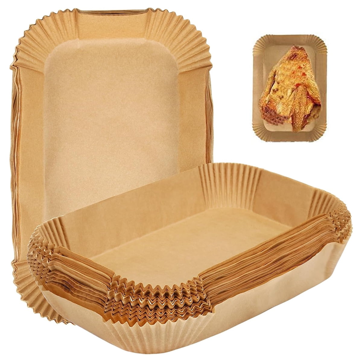 Indoor Grill, Set of 100, Rectangle Air Fryer Parchment Paper Liners
