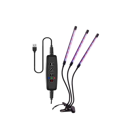 Indoor Growth Lamp, LED Simulated Sunlight for s and Flowers, Timed Clip Light with 360° Gooseneck, USB Power Supply, Smart Timer and Dimming Options